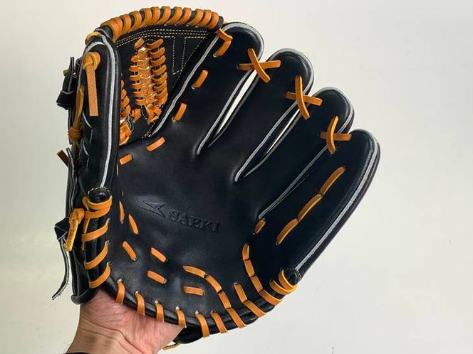 SAEKI　野球グローブ 【硬式・品番150】【ブラック】【Rオレンジ】【クリーム】