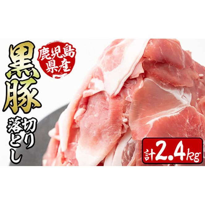 鹿児島県産黒豚切り落とし＜計2.4kg(300ｇ×8P)＞ a6-002 