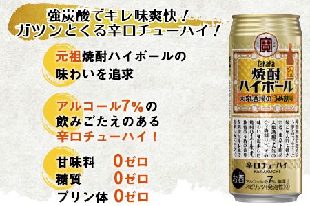 ＜TaKaRa 焼酎ハイボール 大衆酒場のうめ割り 500ml×24本＞翌月末迄に順次出荷【c834_kr_x3】