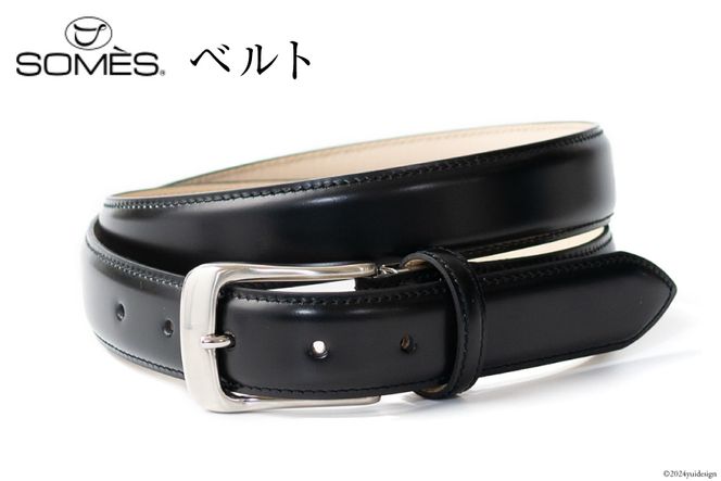 ソメスサドル　レザーベルト　ダークブラウン　新品未使用 SOMES ベルト 本革 M-05 ラウンド型 （ブラック） [ソメスサドル