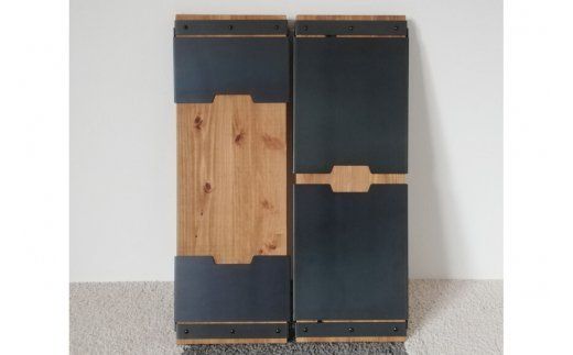 無垢材とアイアンのフラワースタンド Hi＆Lowセット 折りたたみ式 [新星金属製作所 大阪府 守口市 20940983] 