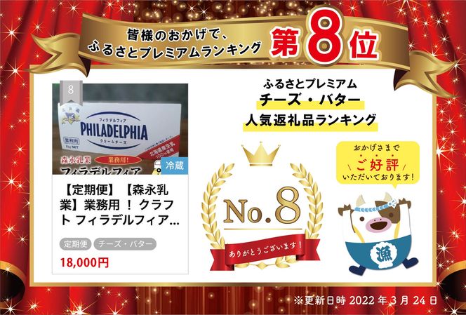 【定期便】【森永乳業】業務用 ！ クラフト フィラデルフィア クリームチーズ １ｋｇ × 2ヵ月【全2回】 KRAFT 