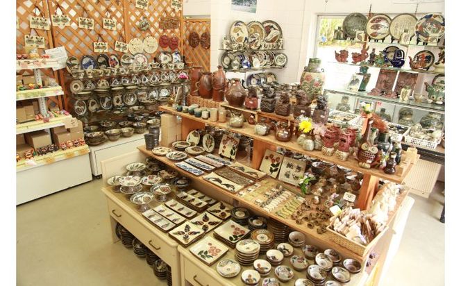陶芸工房ふじ】7寸皿（月桃）1枚焼き（沖縄県読谷村