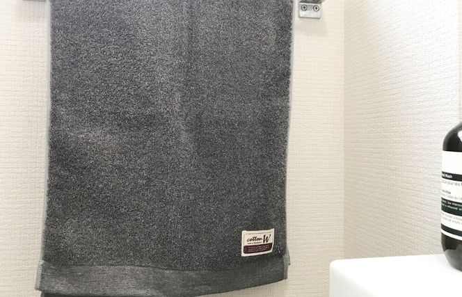 020C144 コットンＷ フェイスタオル 6枚（グレー）【泉州こだわりタオル】【泉州タオル 国産 吸水 普段使い 無地 シンプル 日用品 家族 ファミリー】
