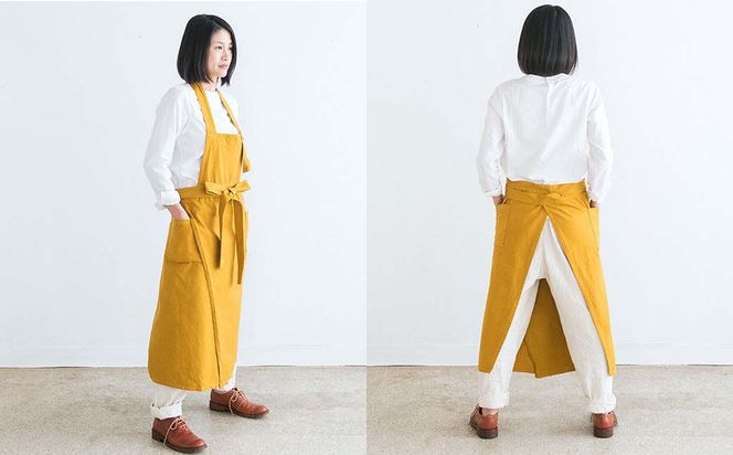 ワークエプロン オーガニックコットン 草木染め S-UW-A40A