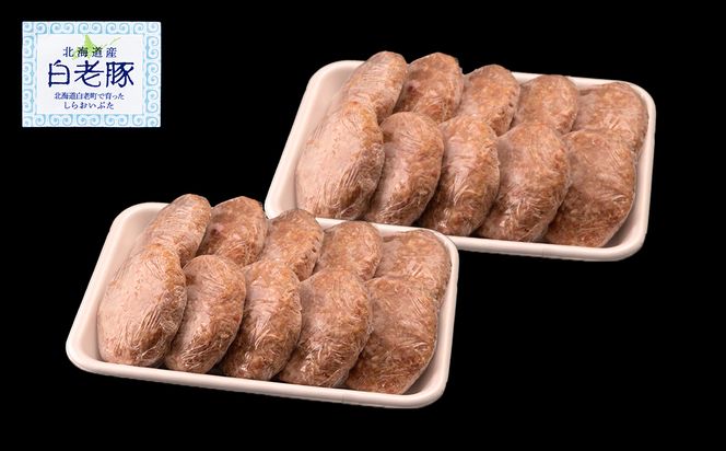 北海道産 白老豚 ハンバーグ 120ｇ×20個セット BV003