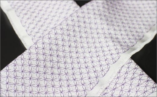 刺繍半衿（半襟）パープル　AM00271