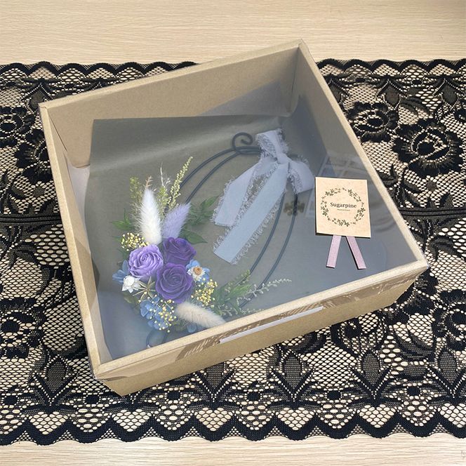 AJ212-1 プリザーブドフラワー　　　　　【プリューム/パープル】春日部市　　　　シュガーパイン