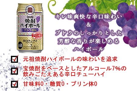 ＜宝 焼酎ハイボール ブドウ割り350ml×24本＞翌月末迄に順次出荷【c843_yu_x2】