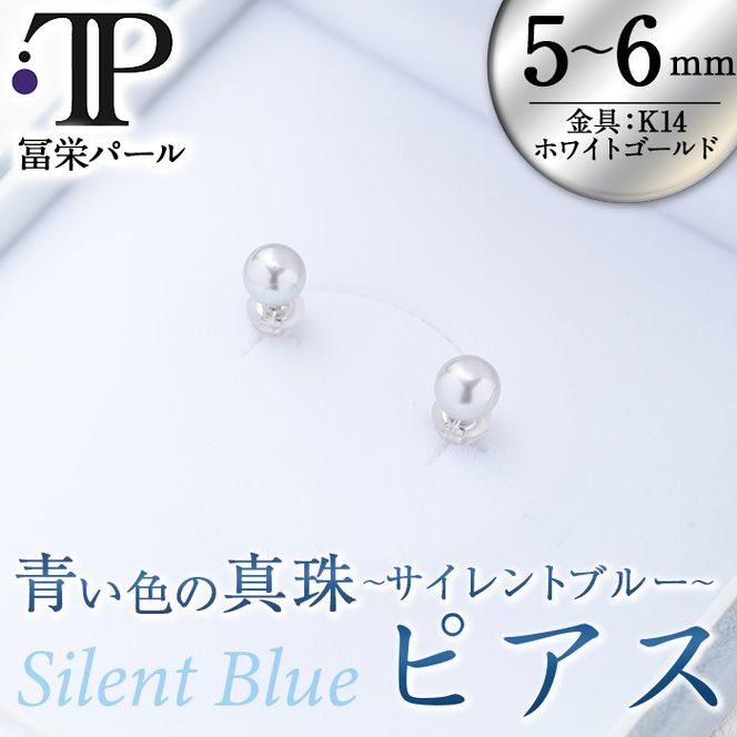 数量限定＞ パールピアス (5-6mm・K14WG) 真珠 パール サイレント  