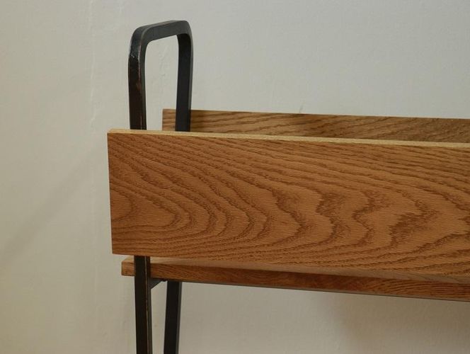 家具 アイアンとオークのプランター カバン置き  Z095