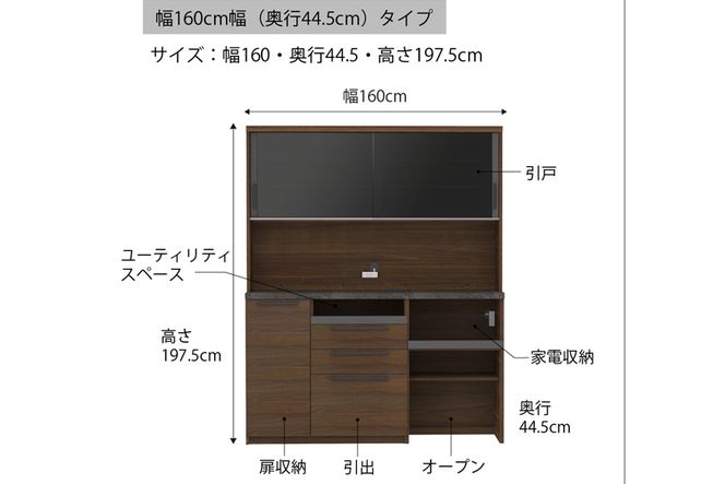 食器棚 カップボード 組立設置 SY-S1600R [No.647]