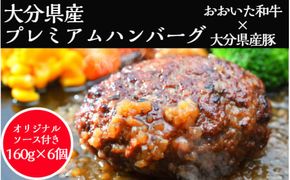 おおいた和牛と大分県産の豚を使った大分プレミアムハンバーグ6個入り（計960ｇ）_1820R