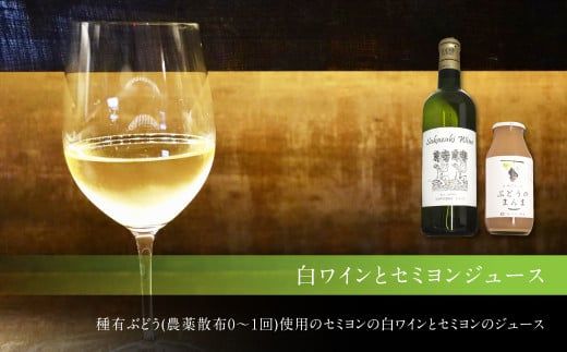 純米吟醸原酒「下田」720ml×1本 白ワイン(セミヨン)720ml×1本 セミヨンジュース180ml×2本 詰め合わせ