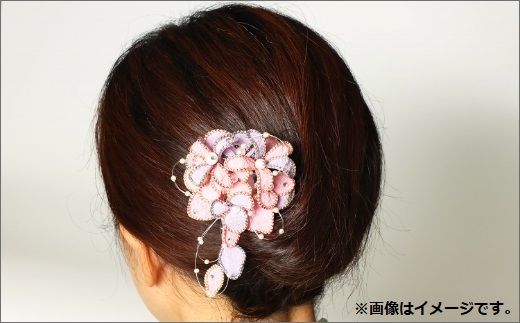 シルクコサージュ！（ピンク）着物などの和装・洋装共に使えます。髪飾りコサージュとしても！　AM00289