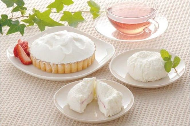 牧場の淡雪とクレームダンジュのセット [岩瀬牧場 北海道 砂川市 12260347] 菓子 お菓子 スイーツ レアチーズケーキ タルト