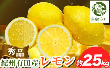【秀品】紀州 有田産 レモン 約 2.5kg 魚鶴商店《3月上旬-4月中旬頃出荷》和歌山県 日高町 柑橘 レモン れもん lemon remon 果物 有田 はちみつレモン---wsh_utr16_a34_23_15000_2500g---