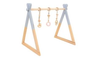 NI-6 HOPPL（ホップル）　ベビージムセット（グレー）・ハンギングトイ（ピンク）