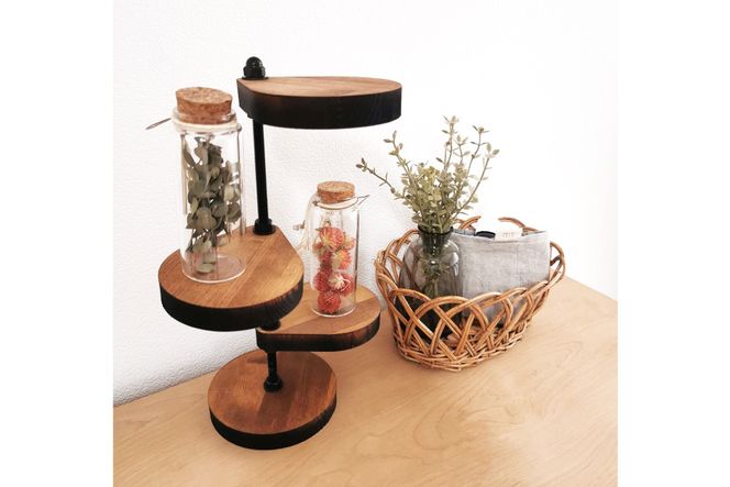 棚 小さなしずくの スタンド シェルフ (丸) 底板直径12cm×H30cm [新星金属製作所 大阪府 守口市 20940865] インテリア 家具 花台 飾り棚