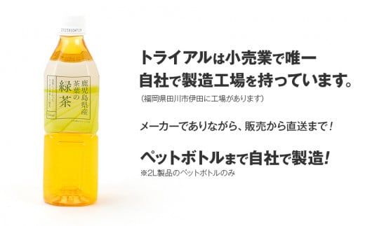 【定期便】トライアルのおいし～い緑茶（500ml×48本）を2か月に1回、合計3回お届け