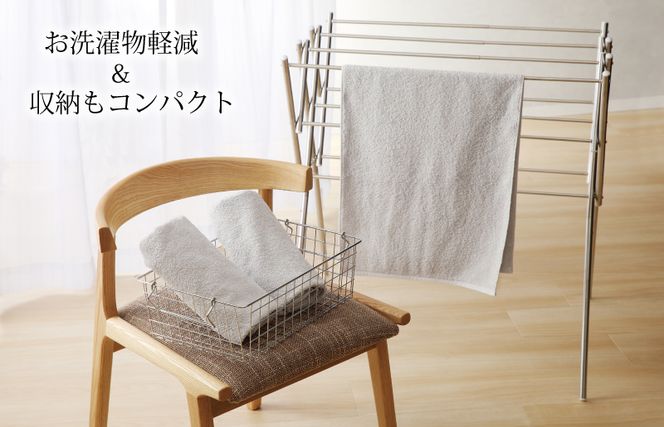 G2446 【スピード発送】ホテルスタイル ミニバスタオル ６枚 ライトグレー 40×100cm 【泉州タオル 国産 吸水 普段使い シンプル 日用品】