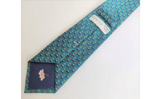 富士桜工房シルクネクタイ「富士と四季(緑)」限定オリジナルデザイン FAA1038