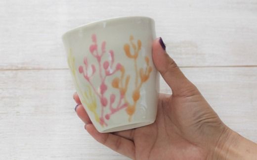 【datta.沖縄南の島陶芸工房】珊瑚タンブラー 瑠璃紺x純白（ペアセット）