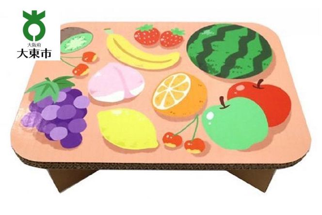 ＃ｔａｂｌｅ　フルーツ（ぴんく）　超軽量 組立式ダンボール製テーブル
