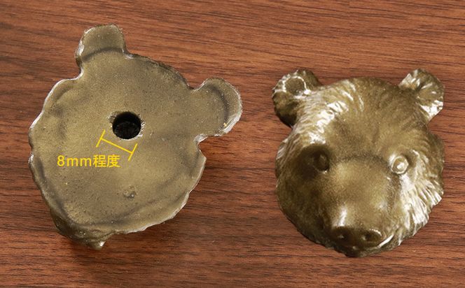 白老 熊マスクピンバッヂ×壁掛け＜木彫工芸家 山田祐治コラボ＞ BG05 