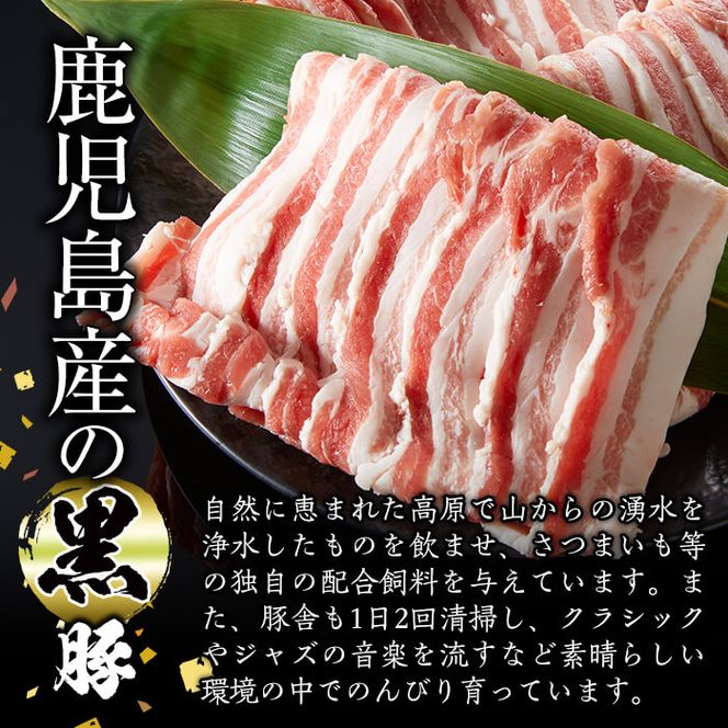 【18579】かごしま黒豚切り落とし(計2.2kg超・750g×3)国産 豚肉 肉 冷凍 切り落とし 鹿児島【デリカフーズ】