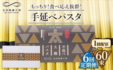 【6回定期便】手延べ太麺パスタ 3kg  (50g×60束) / スパゲッティ 麺 乾麺 / 南島原市 / 池田製麺工房[SDA076]