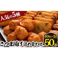 a430 さつま揚げ10本入り5パック詰め合わせ！ 田中かまぼこ店人気の5種類、計50本【田中かまぼこ店】姶良市 さつま揚げ さつまあげ 薩摩揚げ 惣菜 おかず おつまみ