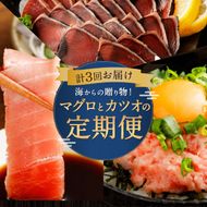 【3回定期便】海からの贈り物！マグロとカツオの定期便 まぐろ マグロ 鮪  かつお カツオのたたき ネギトロ 中トロ 刺身 海鮮 鰹 冷凍 魚 海産物 魚介類 高知 まぐろたたき 藁焼き わら焼き 訳あり 不揃い 故郷納税 送料無料 室戸定期便 tk005