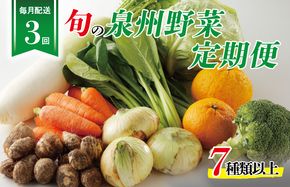 099Z111 泉州野菜 定期便 全3回 7種類以上 詰め合わせ 国産 新鮮 冷蔵【毎月配送コース】