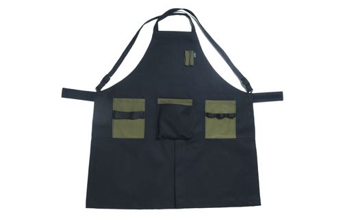 D35-11 「㐂.」KITEN キャンパーズエプロン【黒×オリーブ】
