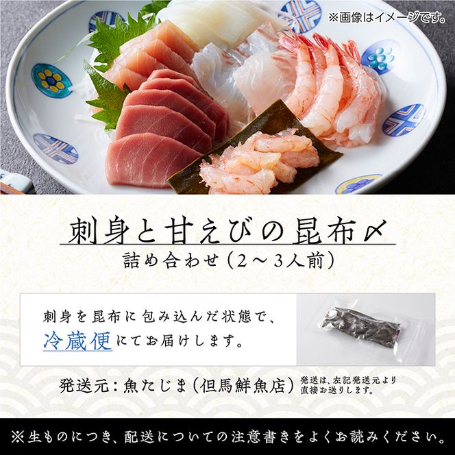 刺身と甘えびの昆布〆詰め合わせ（2~3人前）  gd001n00