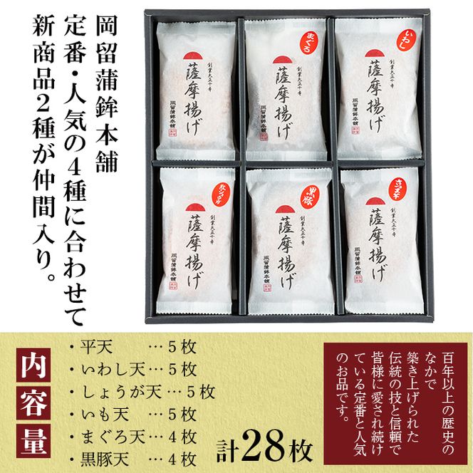 本場鹿児島のさつま揚げセット(全6種・計28枚)  a5-298
