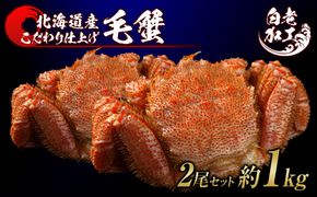 毛蟹 ボイル済み 冷凍 2尾セット 約1kg  BM300