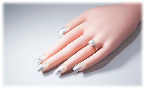 アコヤ　真珠　リング　8.5㎜　Pt900（15002）　BR-2