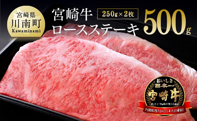 宮崎牛 ロースステーキ 500g (250g×2枚) ※発送月が選べます※[ 肉 牛肉 国産 黒毛和牛 ステーキ ] [D0644]