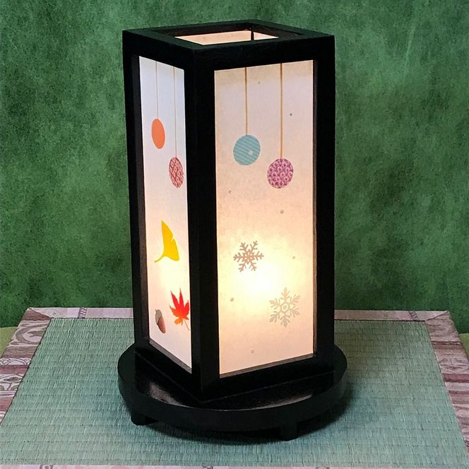 030D096 着物生地で作ったおしゃれな行灯（あんどん） おしゃれな四季