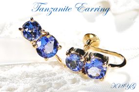 イヤリング K18YG イエローゴールド タンザナイト 約3ct 1ペア 【f205-k18yg】 / オーダーメイドジュエリーメイ / 山梨県 韮崎市 [20743567] アクセサリー ジュエリー 大粒 ゴールド 金 ねじ式 18金
