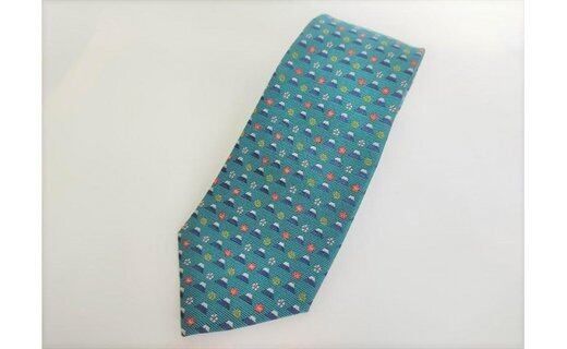 富士桜工房シルクネクタイ「富士と四季(緑)」限定オリジナルデザイン FAA1038