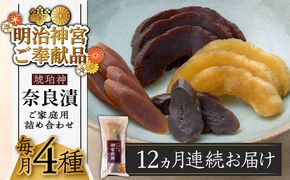 【全12回定期便】【明治神宮ご奉献品】奈良漬 「琥珀漬」670g ご家庭用 詰め合わせ 《築上町》【有限会社奈良漬さろん安部】奈良漬 奈良漬け[ABAE030]