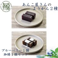 【老舗の味】あんこやさんの「ようかん2種」(ブルーベリー1個・珈琲1個セット)【2401H05921】