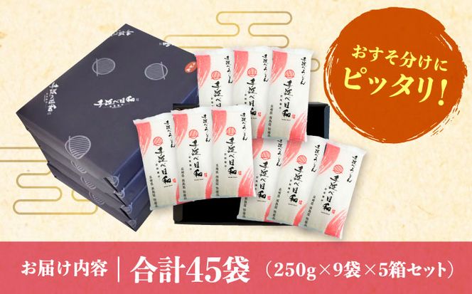 手延べ日和 うどん 250g×9袋 5箱セット / 乾麺 麺 手延べうどん / 南島原市 / 舘製麺所[SCE007]