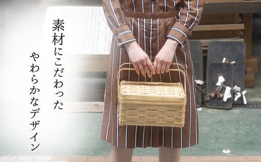 K4-04 大分の竹を使った竹かご・角物（蓋あり）