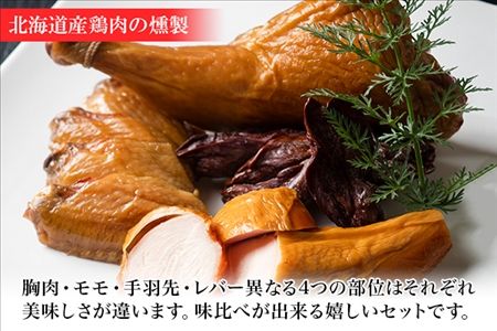 北海道 鳥スモークセット 4種類×6点セット きくや旅館 鶏肉 スモークチキン 手羽先スモーク 鳥レバースモーク 国産 燻製 くん製 おつまみ 肴 手作リ 薫製 無添加 詰め合わせ お取り寄せ 送料無料 十勝 士幌町【K03】