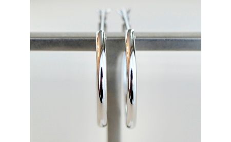 Pt900 プラチナ 地金 フープピアス(直径20mm)  保証書付 KO-0012 SWAD006