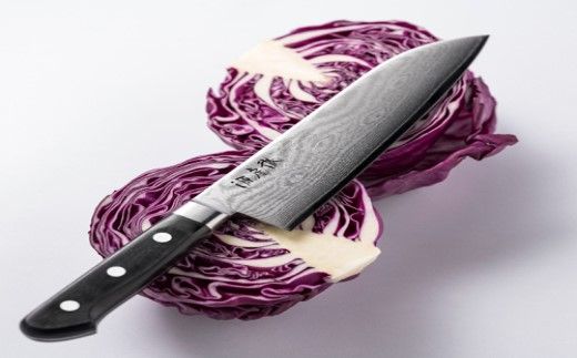 源虎徹 銀彩ダマスカス 三徳 180mm （M100/安田刃物）